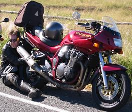 The joy of boots. Steve hugs his tyres after a hard squirt down Mt. Glorious