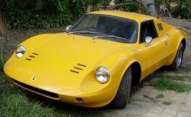 What's yellow, sounds incredible and looks like a million bucks? Yep, a replica Ferrari Dino!